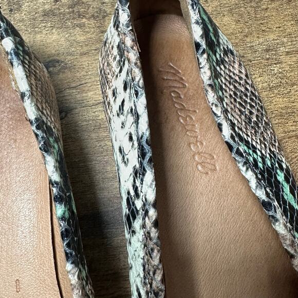MADEWELL The Adelle Ballet Flat Snakeskin Embossed loafers womans 9.5 - Picture 4 of 10
